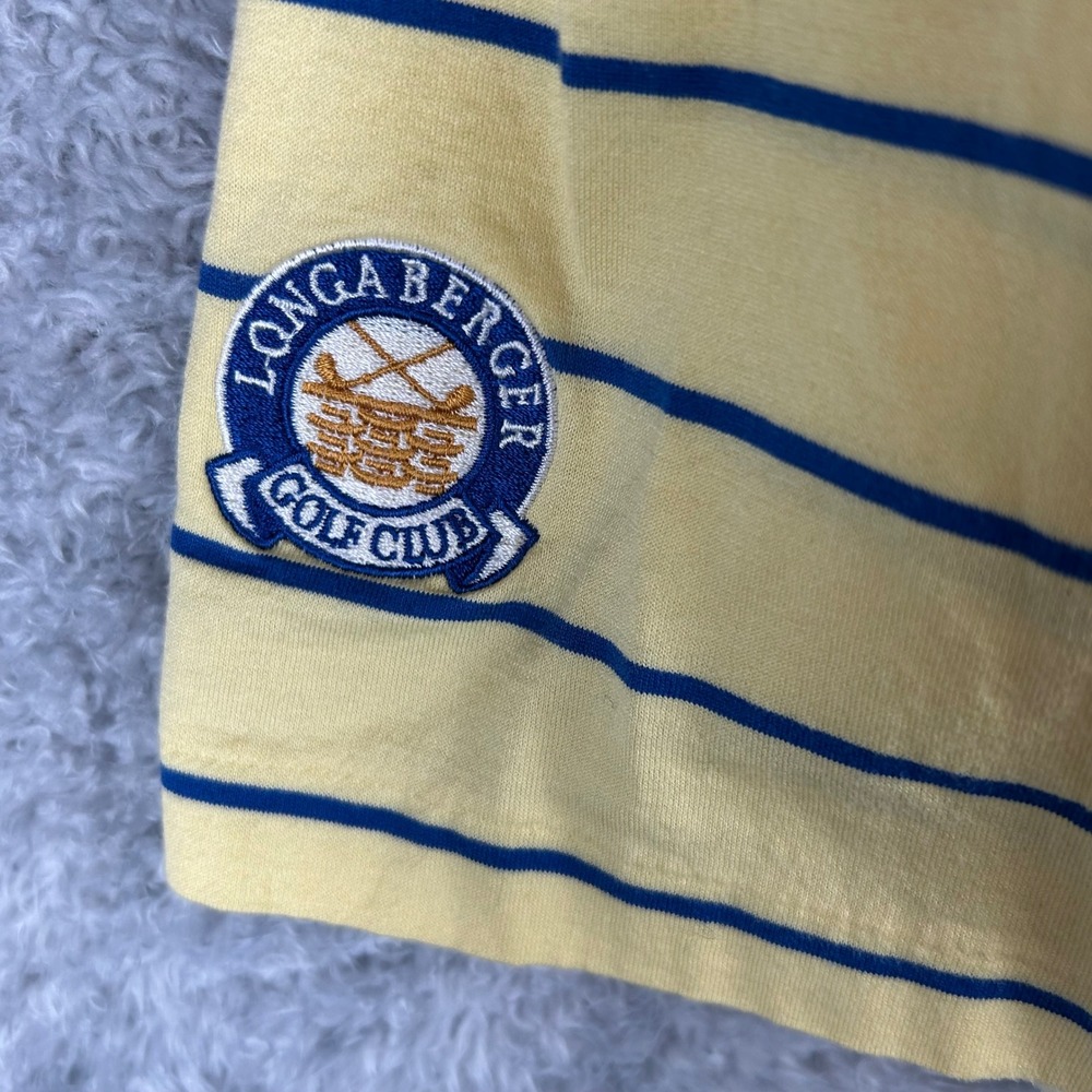 Polo‎ Golf Ralph Lauren Mens Medium Yellow Blue Striped Longaberger Golf Polo - Picture 6 of 9